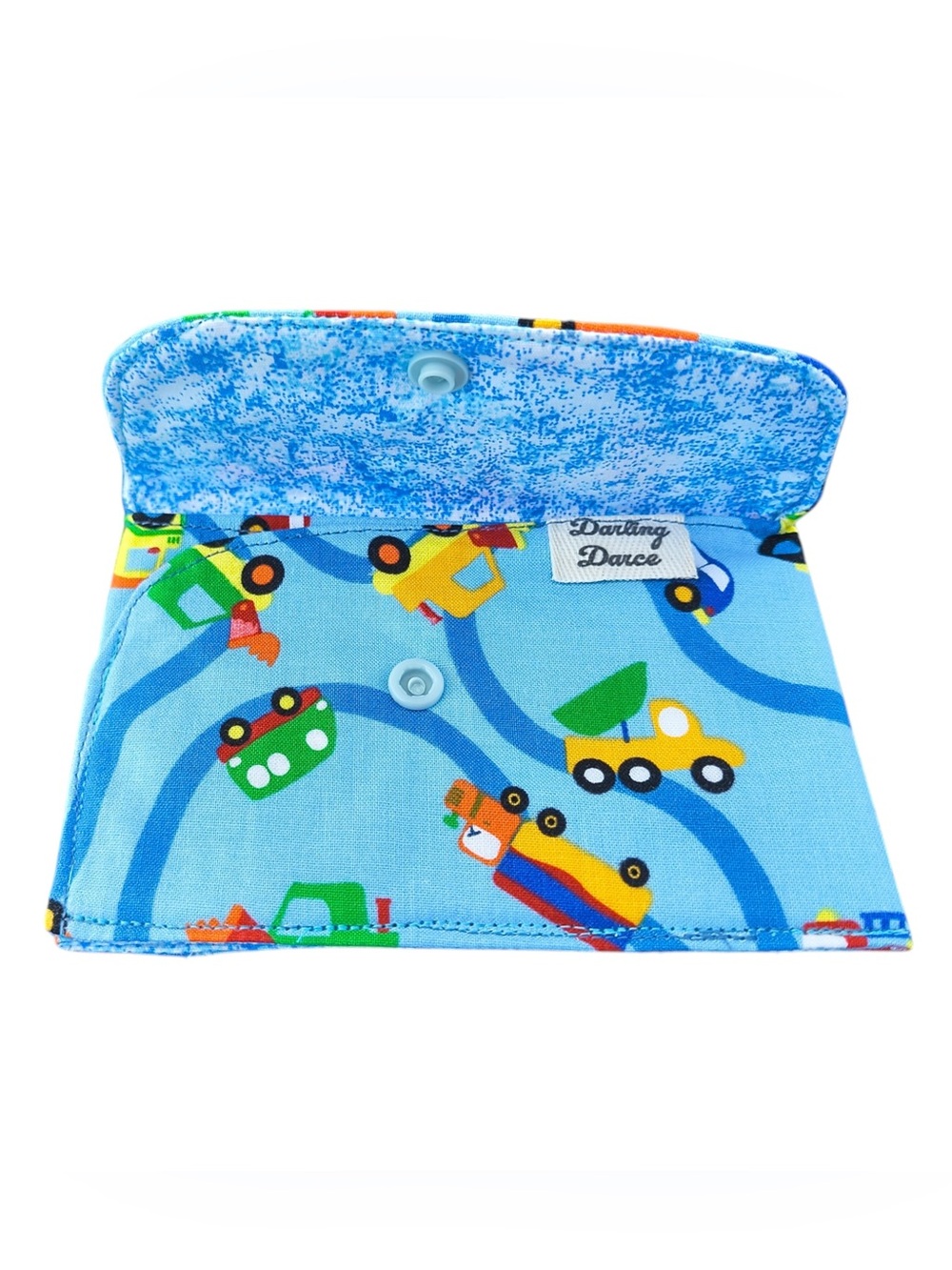 Kids Toy Car Patterned Blue Wallet Gift Card Holder New Handmade by Darling